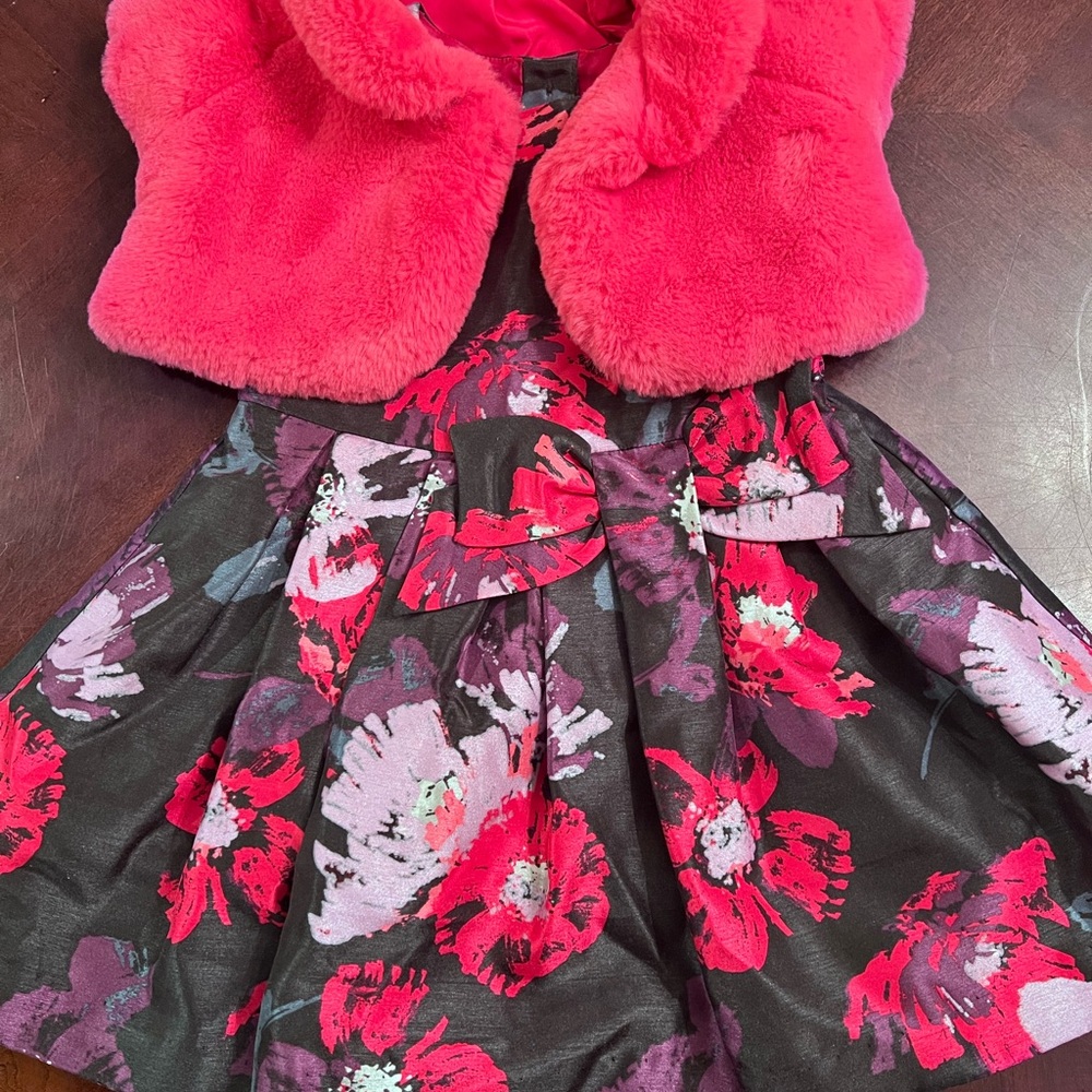 Gymboree Pink Floral Dress with Vest